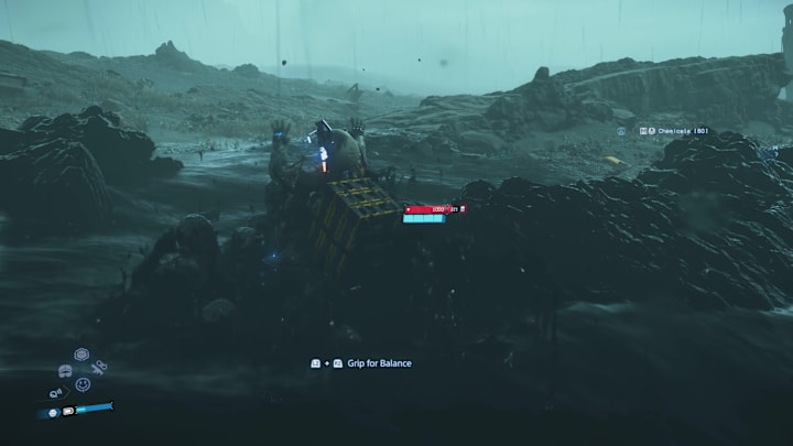 Death Stranding 2, Sam is dragged into tar