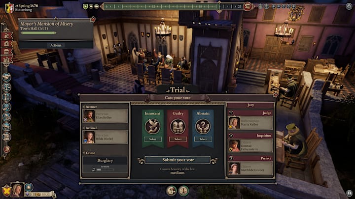 A trial with different options for the verdict.