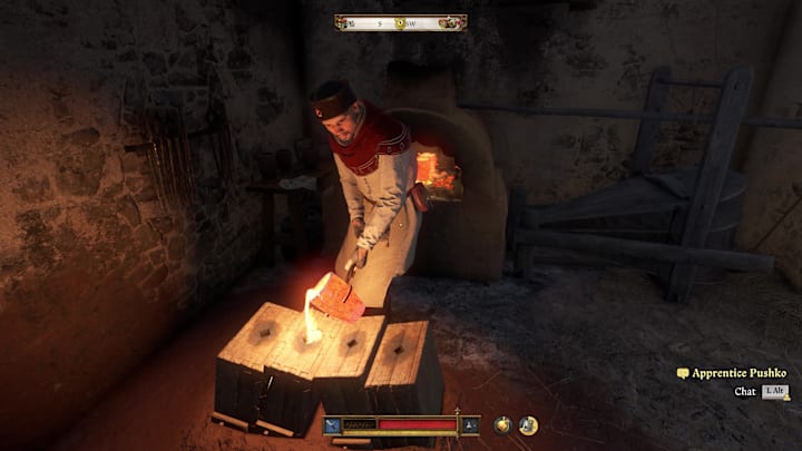 An apprentice at the foundry.