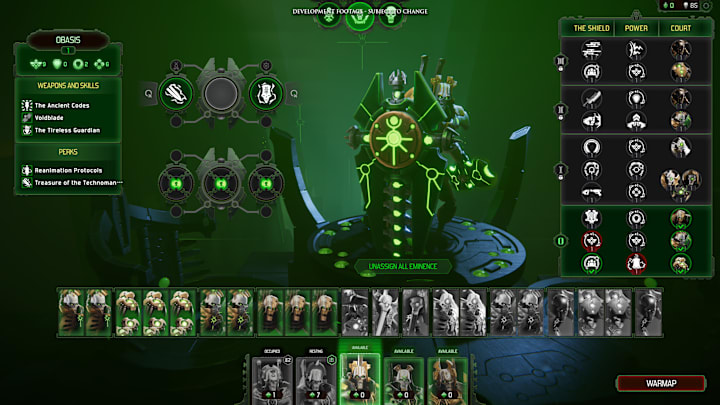 Warhammer 40,000: Mechanicus 2 Necron customization screenshot.