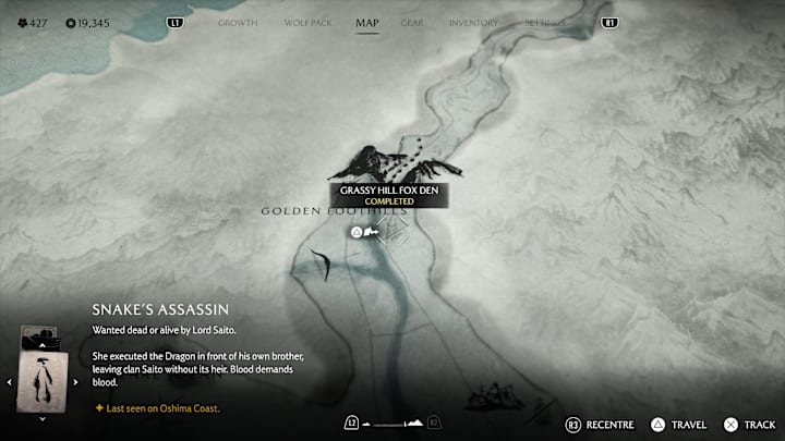 Grassy Hill Fox Den location, Ghost of Yotei