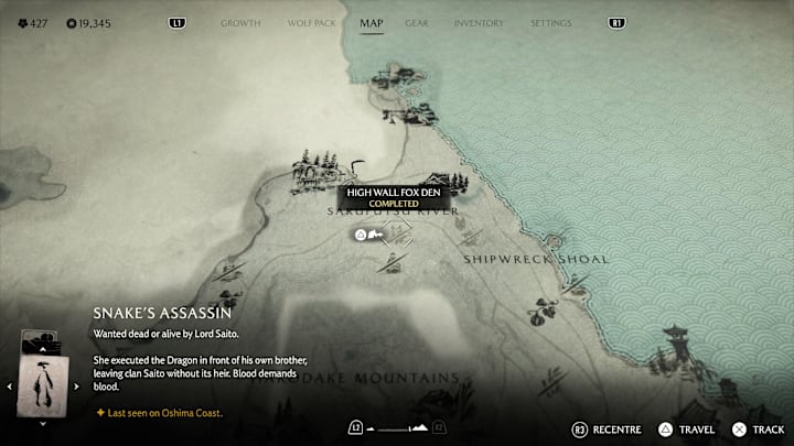 High Wall Fox Den location, Ghost of Yotei