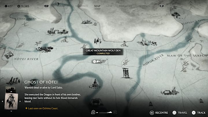 Great Mountain Wolf Den location, Ghost of Yotei