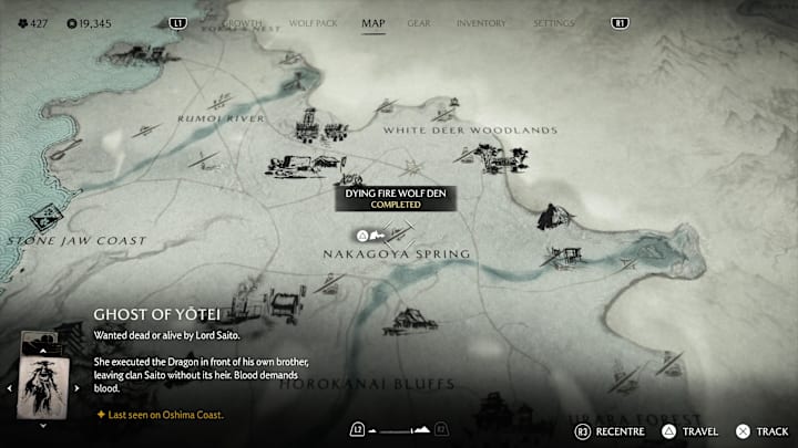 Dying Fire Wolf Den location, Ghost of Yotei