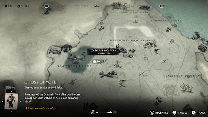Cold Lake Wolf Den location, Ghost of Yotei