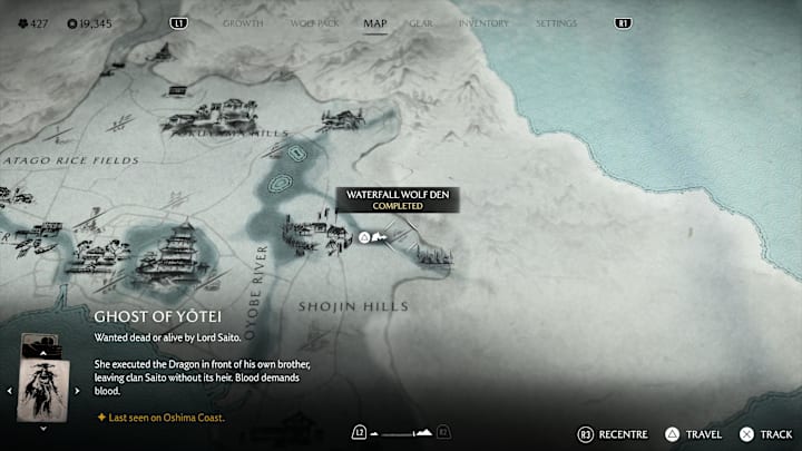 Waterfall Wolf Den location, Ghost of Yotei