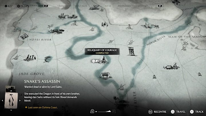 Reliquary of Courage map screenshot location.