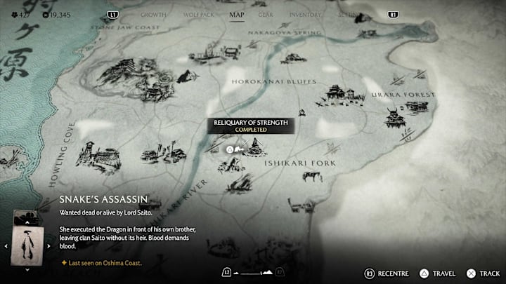 Reliquary of Strength map screenshot location.