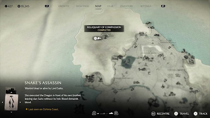 Reliquary of Compassion map screenshot location.