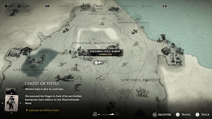 Enduring Hold Shrine map location screenshot.