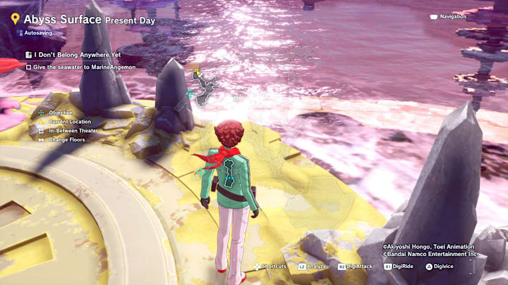A location in the Abyss Surface area in Digimon Story Time Stranger where you can find MarineAngemon's water.