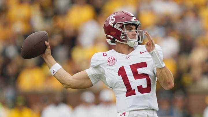 Ty Simpson was phenomenal on a crucial late drive for Alabama in a 27–24 win at Missouri.