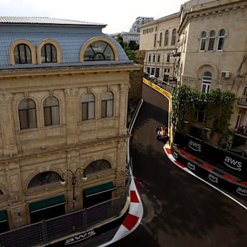 Max Verstappen of the Netherlands driving the (1) Oracle Red Bull Racing RB19 on track during the F1 Grand Prix of Azerbaijan at Baku City Circuit on April 30, 2023 in Baku, Azerbaijan. (Photo by Alex Pantling/Getty Images)