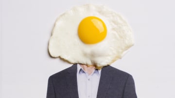 ”Egg on my face.”