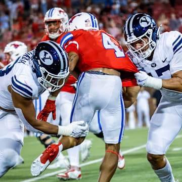 BYU linebacker Jack Kelly against SMU