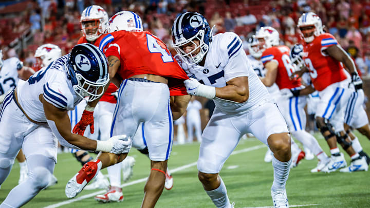 BYU linebacker Jack Kelly against SMU