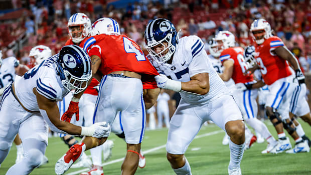 BYU linebacker Jack Kelly against SMU