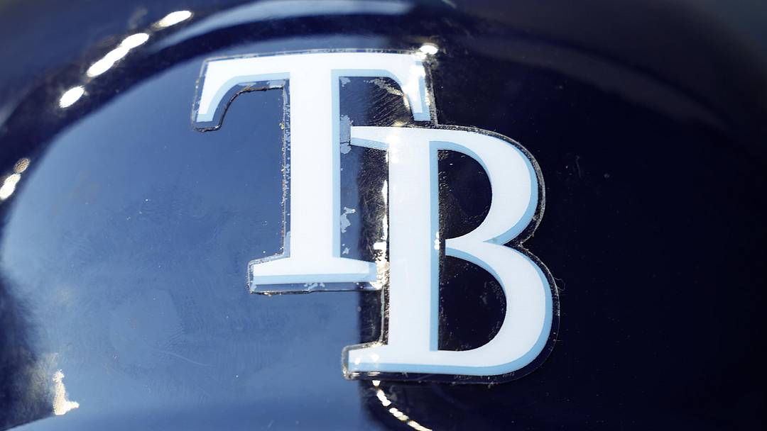 The Tampa Bay Rays logo on a batting helmet prior to the game against the Milwaukee Brewers at American Family Field in 2022. The Tampa Bay Rays logo on a batting helmet prior to the game against the Milwaukee Brewers at American Family Field in 2022.