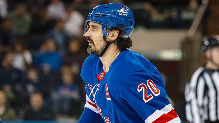 Mar 22, 2025; New York, New York, USA; New York Rangers left wing Chris Kreider (20) during the first period against the Vancouver Canucks at Madison Square Garden. Mandatory Credit: Danny Wild-Imagn Images Mar 22, 2025; New York, New York, USA; New York Rangers left wing Chris Kreider (20) during the first period against the Vancouver Canucks at Madison Square Garden. Mandatory Credit: Danny Wild-Imagn Images