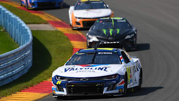 Aug 20, 2023; Watkins Glen, New York, USA; NASCAR Cup Series driver William Byron (24) during the Go Bowling at The Glen at Watkins Glen International.