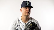 Seattle Mariners pitcher Logan Evans poses for a portrait during media day Feb. 20 at Peoria Sports Complex.