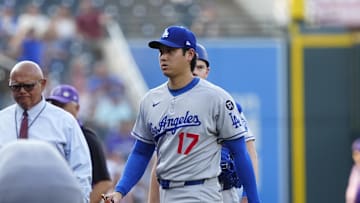 Aug 20, 2025; Denver, Colorado, USA; Los Angeles Dodgers two-way player Shohei Ohtani (17) before the game against the Colorado Rockies at Coors Field. Mandatory Credit: Ron Chenoy-Imagn Images