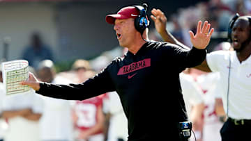 Alabama Crimson Tide head coach Kalen DeBoer