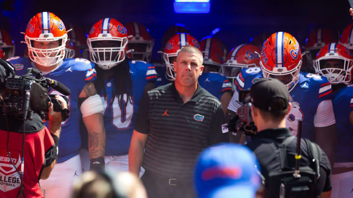 Florida Gators head coach Billy Napier before his team took the field against the Miami Hurricanes