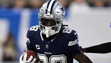 Dallas Cowboys wide receiver CeeDee Lamb runs against the Detroit Lions.