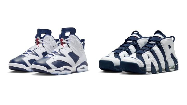 The Air Jordan 6 and Nike Air More Uptempo.