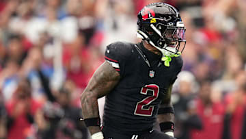 Arizona Cardinals linebacker Mack Wilson Sr. (2) celebrates his sack against the Detroit Lions at State Farm Stadium Football in Glendale on Sept. 22, 2024.