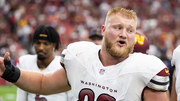 Washington Commanders center Tyler Biadasz against the Arizona Cardinals at State Farm Stadium.