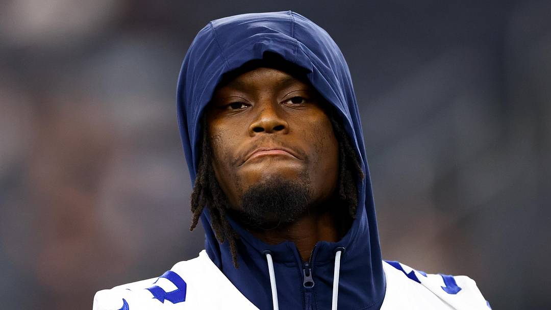 Dallas Cowboys wide receiver George Pickens before the game against the Atlanta Falcons. Dallas Cowboys wide receiver George Pickens before the game against the Atlanta Falcons.