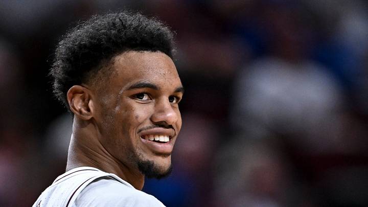 Mar 3, 2026; College Station, Texas, USA; Texas A&M Aggies guard Rylan Griffen (3) reacts during the second half against the Kentucky Wildcats at Reed Arena. Mandatory Credit: Maria Lysaker-Imagn Images
