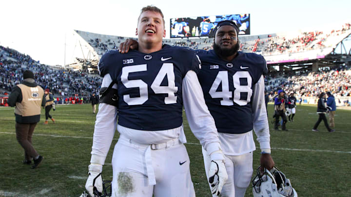 Penn State Nittany Lions defensive tackle Robert Windsor (54) and defensive end Shareef Miller (48)
