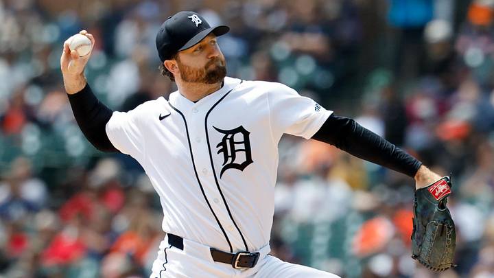 May 21, 2026; Detroit, Michigan, USA;  Detroit Tigers pitcher Casey Mize (12) pitches in the first inning against the Cleveland Guardians at Comerica Park. Mandatory Credit: Rick Osentoski-Imagn Images