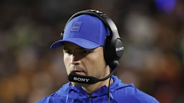 Seattle Seahawks head coach Mike Macdonald looks on