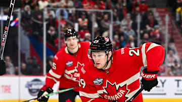 Nathan MacKinnon will be looking to lead Team Canada past Connor Hellebuyck and Team USA at the 4 Nations Face-Off