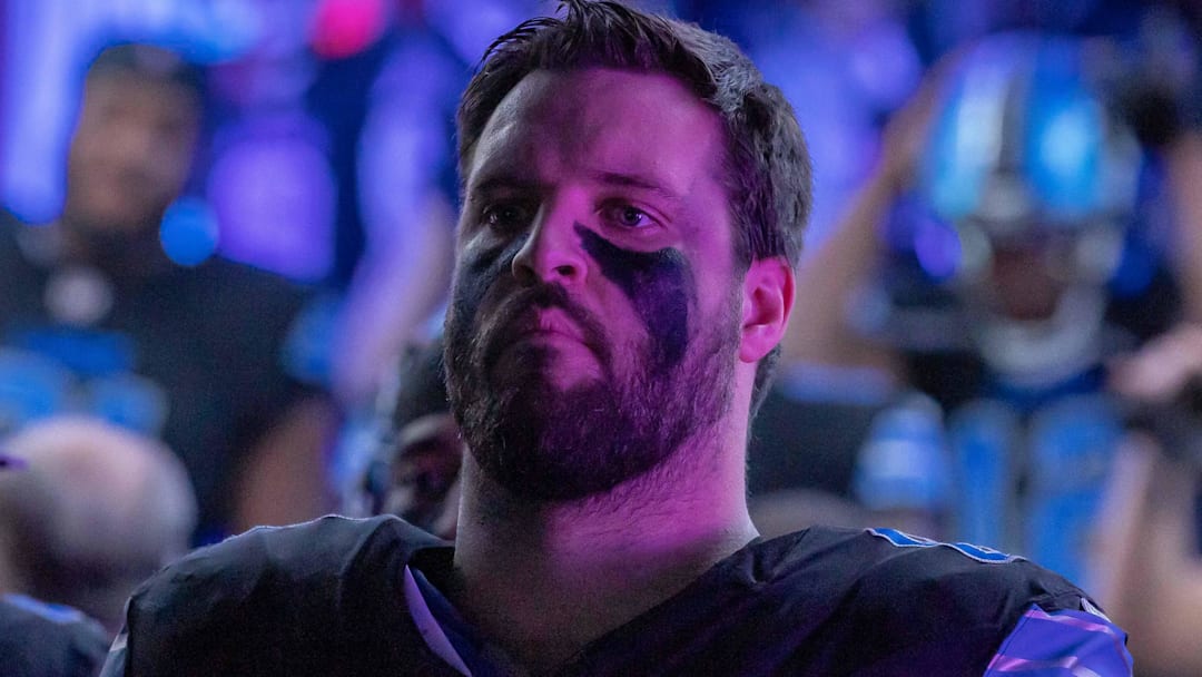 Detroit Lions offensive tackle Taylor Decker (68) waits to take the field before the game against the Minnesota Vikings during the first half at Ford Field.