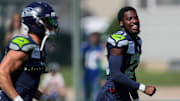Seattle Seahawks cornerback Devon Witherspoon (21) runs between drills during a joint practice with the Green Bay Packers on Thursday, August 21, 2025, at Clarke Hinkle Field in Ashwaubenon, Wis.
Tork Mason/USA TODAY NETWORK-Wisconsin