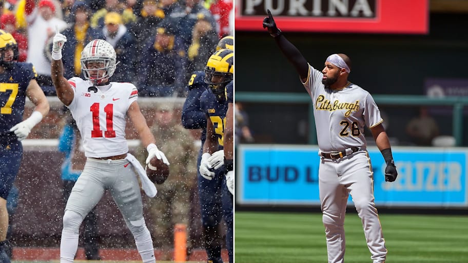 A split image of wide receiver Jaxon Smith-Njigba (left) and MLB playre Canaan Smith-Njigba.