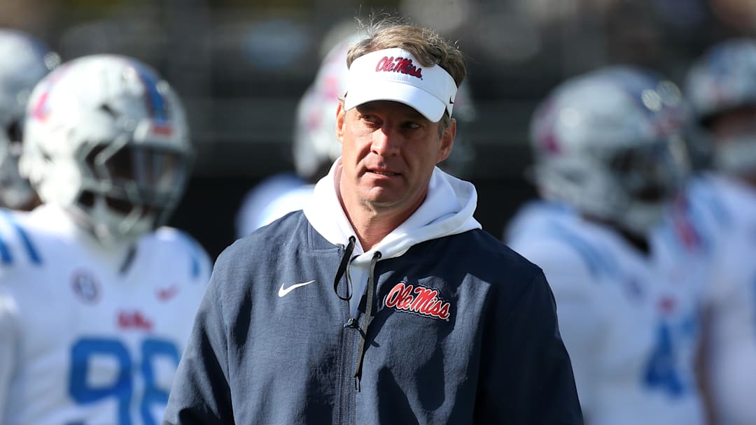 Mississippi head coach Lane Kiffin looks on before the game against Mississippi State.