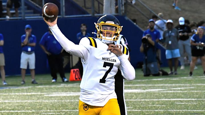 Matt Ponatoski delivers a touchdown strike for the Crusaders at RDI Stadium, Sept. 20, 2024.