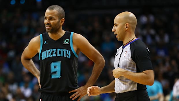 The former Charlotte Hornets Tony Parker goalkeeper