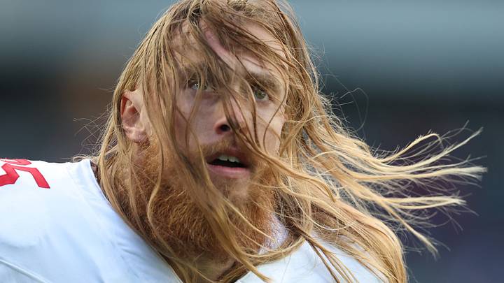 George Kittle of the San Francisco 49ers pregame