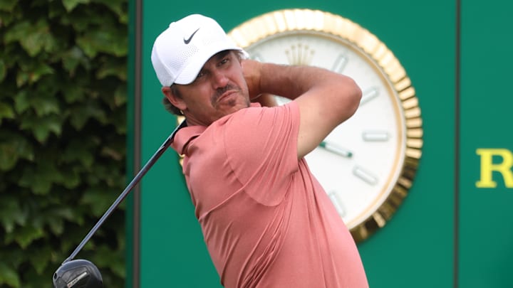 Brooks Koepka tees off on the ninth hole during a practice round for the U.S. Open golf tournament at Oakmont Country Club. Brooks Koepka tees off on the ninth hole during a practice round for the U.S. Open golf tournament at Oakmont Country Club.