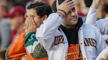 Miami fans watch as the Hurricanes lose to Florida State 31-28 at Doak Campbell Stadium Saturday, Nov. 13, 2021.

Fan Cam Fsu V Miami013