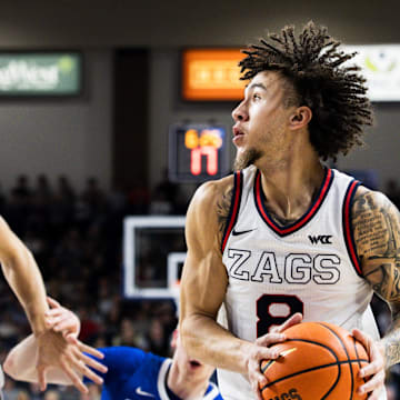 Gonzaga Bulldogs guard Jalen Warley (8).