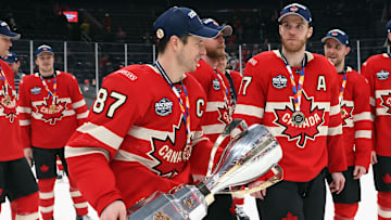 NHL 4 Nations Face-Off - Crosby accepts the Four Nations Championship Trophy as Captain of Team Canada