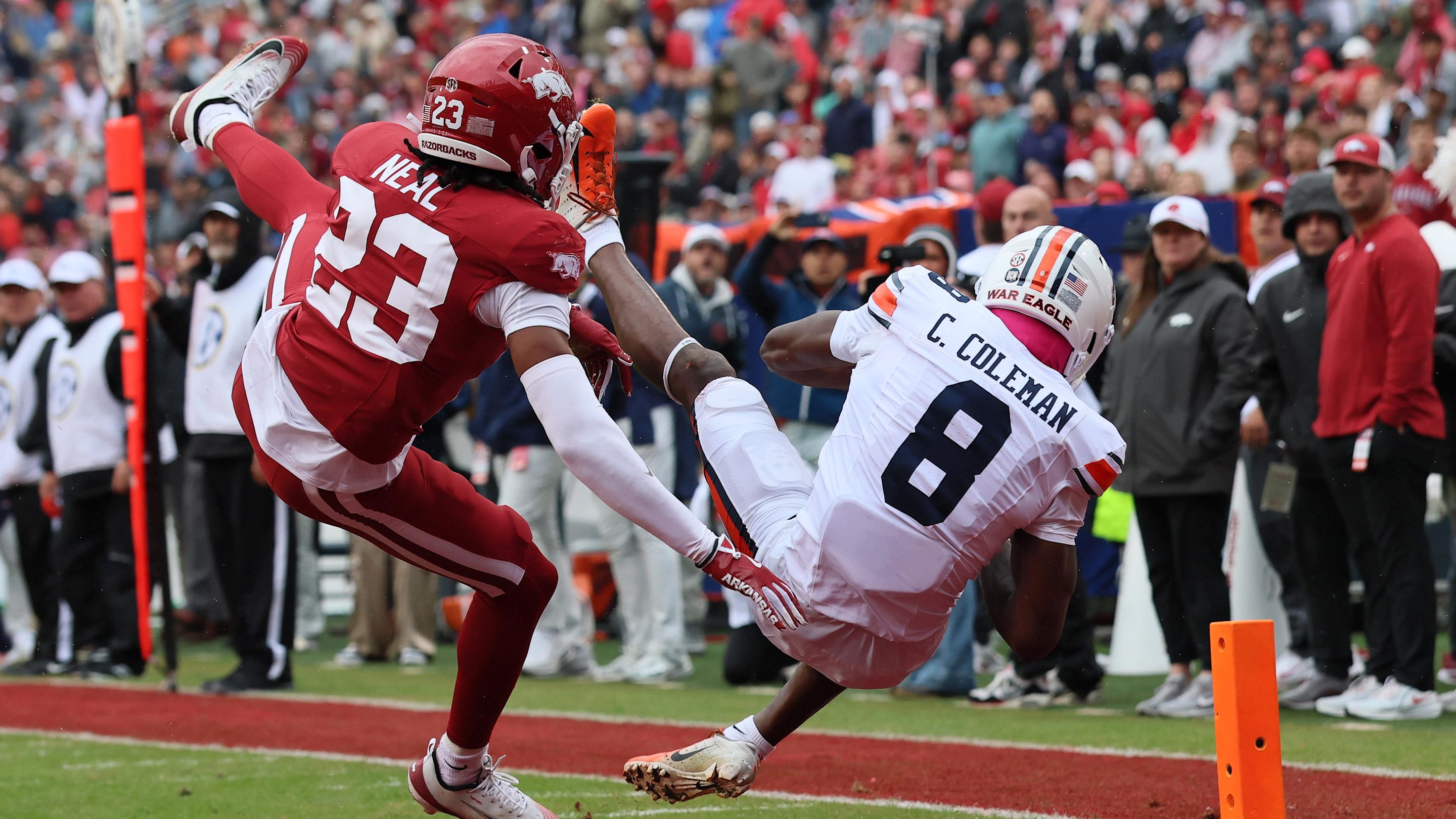 Auburn WR Cam Coleman suffers high ankle sprain vs Arkansas